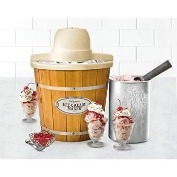 Nostalgia ICMP400WD Electric Wood Bucket Ice Cream Maker, 4-Quart