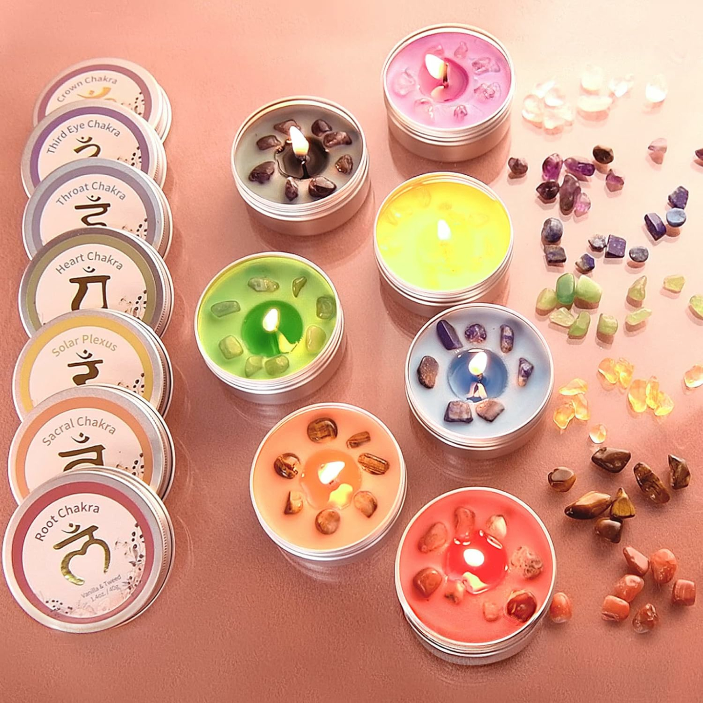 Chakra Candles Set of 7 for Healing & Relaxation