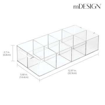mDesign 8-Compartment Tea Bag Organizer for Stylish Spaces