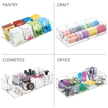 mDesign 8-Compartment Tea Bag Organizer for Stylish Spaces