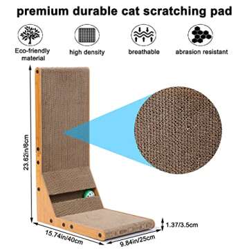 Awolf L Shape Cat Scratcher - Stylish & Durable Cat Toy