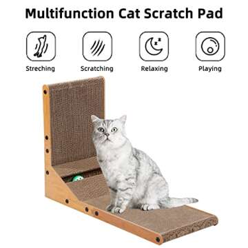 Awolf L Shape Cat Scratcher - Stylish & Durable Cat Toy