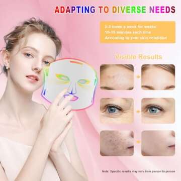 Hopihe Red Light Therapy Mask - 850nm Near-Infrared LED Mask with 8 Modes for Skin Rejuvenation
