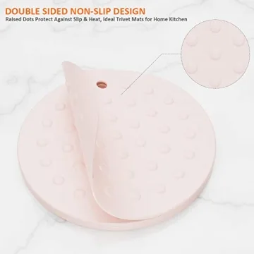 Silicone Trivet Mat Pot Holders, 5 Pack Heat Resistant Non-Slip Kitchen Trivets, Super Soft Flexible Easy to Wash and Dry, Perfect for Hot Pots and Pans, Dining Table and Countertop, Jar Opener