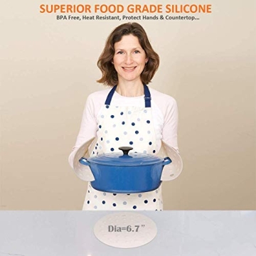 Silicone Trivet Mat Pot Holders, 5 Pack Heat Resistant Non-Slip Kitchen Trivets, Super Soft Flexible Easy to Wash and Dry, Perfect for Hot Pots and Pans, Dining Table and Countertop, Jar Opener