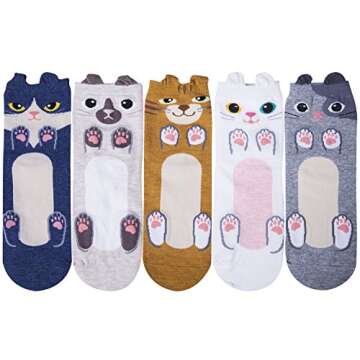 Womens Funny socks Cozy Cute Printed Patterned Fun Socks Novelty Cat Socks for Women Gifts, Lovely C...