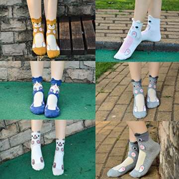 Womens Funny socks Cozy Cute Printed Patterned Fun Socks Novelty Cat Socks for Women Gifts, Lovely Cat 01(5 Pairs)