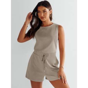 ANRABESS Women's Sleeveless Summer Romper for Casual Style