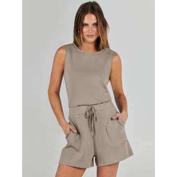 ANRABESS Women's Sleeveless Summer Romper for Casual Style