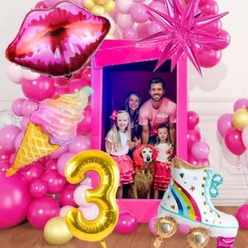 117PCS Pink Girl Birthday Party Decoration Kit