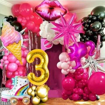 117PCS Pink Girl Birthday Party Decoration Kit