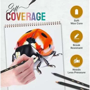 Vibrant Black Widow Coloring Pencils - 24 Pack for Adults