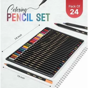 Vibrant Black Widow Coloring Pencils - 24 Pack for Adults