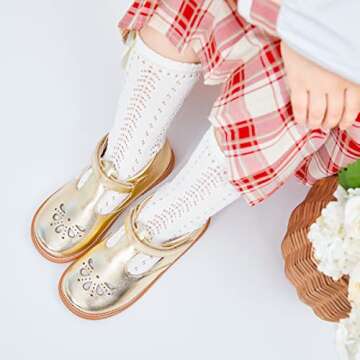 Felix & Flora Toddler Little Girl Princess Dress Shoes Size 10-Mary Jane Flats for Girl Party School Shoes.