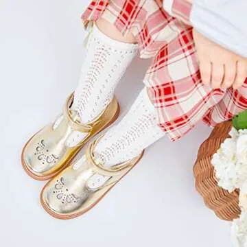 Felix & Flora Toddler Little Girl Princess Dress Shoes Size 10-Mary Jane Flats for Girl Party School Shoes.