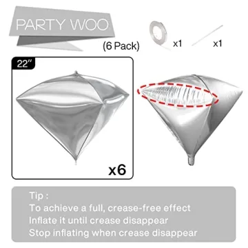 Giant 22 Inch PartyWoo 4D Silver Balloons for Celebrations