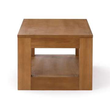 Plank+Beam Modern Coffee Table with Shelf for Living Room