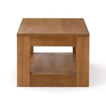 Plank+Beam Modern Coffee Table with Shelf for Living Room