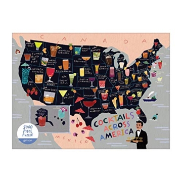 Cocktail Map of the USA 1000 Piece Puzzle by Galison