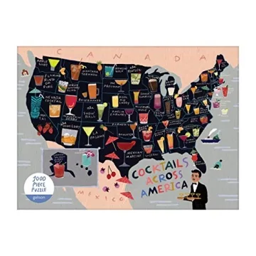 Cocktail Map of the USA 1000 Piece Puzzle by Galison