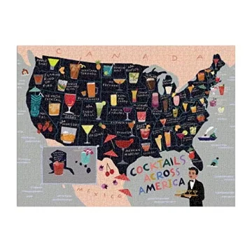 Cocktail Map of the USA 1000 Piece Puzzle by Galison