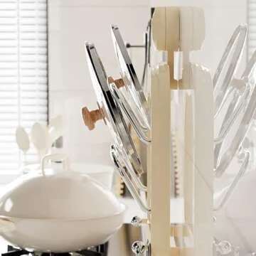 ELEFOCUS Wall Mount Pot Lids Holder for Organized Kitchens