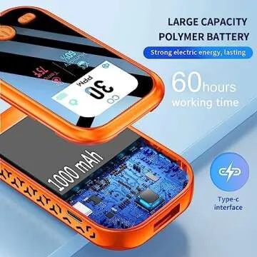 CEKKIENA [3-in-1] Carbon Monoxide Detector Portable Mini Air Quality Monitor with Lanyard Alarm CO Meter Temperature Humidity Sensor Built-in 1000mAh Battery, Indoor/Outdoor (Orange)