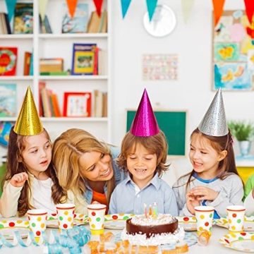 Vibrant 50 Pack Glitter Birthday Party Hats for All