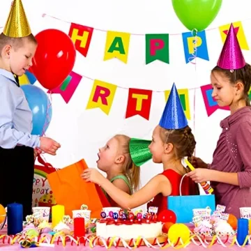 Vibrant 50 Pack Glitter Birthday Party Hats for All