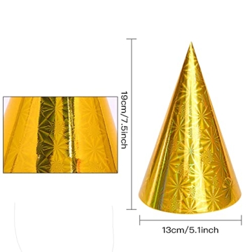 Vibrant 50 Pack Glitter Birthday Party Hats for All