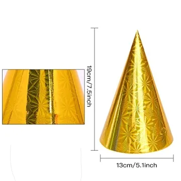 Vibrant 50 Pack Glitter Birthday Party Hats for All