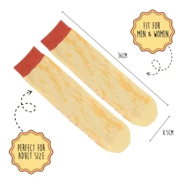 POPCRAZE Bread Socks 4 Pairs. One Size Fits Most. Novelty Food Socks. Breakfast Socks. Funny Bread Sock for Birthday, Christmas, gift idea for Men and Women.