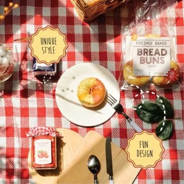 POPCRAZE Bread Socks 4 Pairs. One Size Fits Most. Novelty Food Socks. Breakfast Socks. Funny Bread Sock for Birthday, Christmas, gift idea for Men and Women.