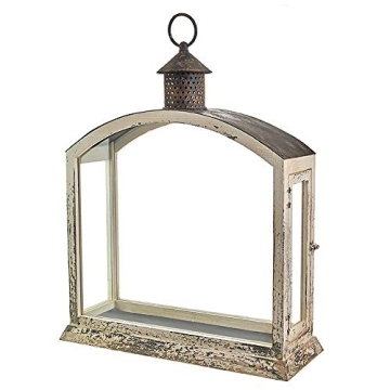 RAZ Imports 23" Reclaimed Lantern – Rustic White Cream Charm