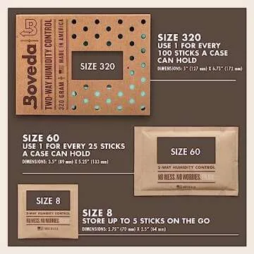 Boveda 69% Two-Way Humidity Control Packs For Storing Up to 25 Items – Size 60 – Single – Plastic & Wood Humidifier Boxes & Zip Lock Bags – Moisture Absorber – Humidifier Pack – Individually Wrapped