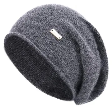 jaxmonoy Cashmere Slouchy Knit Beanie Hat for Women Winter Soft Warm Ladies Wool Knitted Skull Beani...