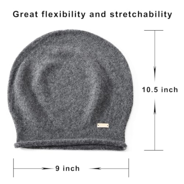 Warm Cashmere Slouchy Beanie Hat for Women