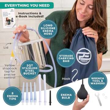 Premium Stainless Steel Enema Bucket Kit for Colon Cleansing