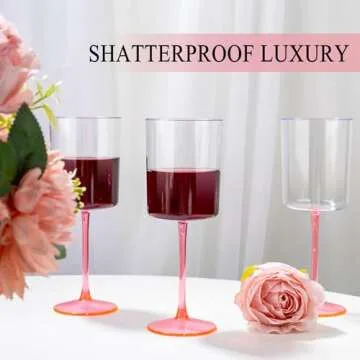 Ciaell Plastic Wine Glasses - Stylish & Durable for Any Event