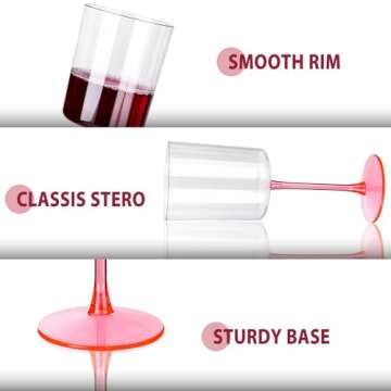 Ciaell Plastic Wine Glasses - Stylish & Durable for Any Event