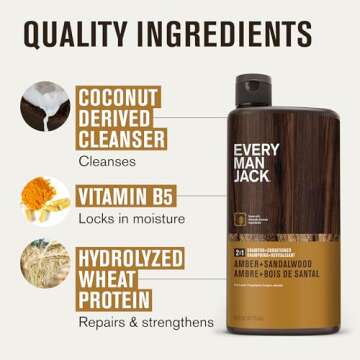 Every Man Jack 2-in-1 Shampoo + Conditioner | Nourishing & Natural | 24oz