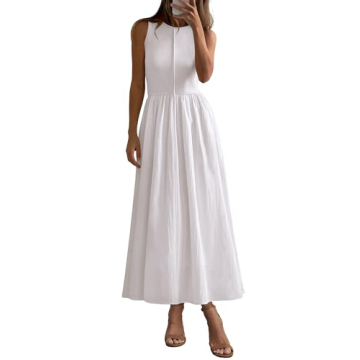 PRETTYGARDEN Women Maxi Dresses 2025 Summer Casual Sleeveless Patchwork Knit Tank Dress Flowy Beach ...