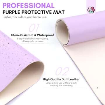 SAVILAND Arm Rest for Nails Tech Professional, Hand Rest for Nails Tech Purple Super-Comfort Big Nail Arm Restwith Microfiber Leather Mat Height Hand Pillow Cushion Nail Supplies Salon Manicure
