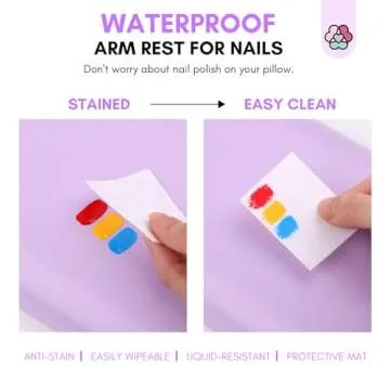 SAVILAND Arm Rest for Nails Tech Professional, Hand Rest for Nails Tech Purple Super-Comfort Big Nail Arm Restwith Microfiber Leather Mat Height Hand Pillow Cushion Nail Supplies Salon Manicure