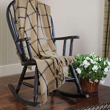 Park Designs Stoneboro Check Throw - 60''L - Beige