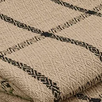 Cozy Park Designs Stoneboro Check Throw Blanket - Beige