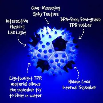 Gnawsome 3.5” Squeaky and Light Up Dog Toy