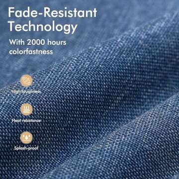 XIZZI 5 Pieces Outdoor Wicker Patio Furniture Set, All-Weather Rattan Conversation Set with Cushions, Ideal for Garden, Patio, or Backyard, Grey Wicker Denim Blue