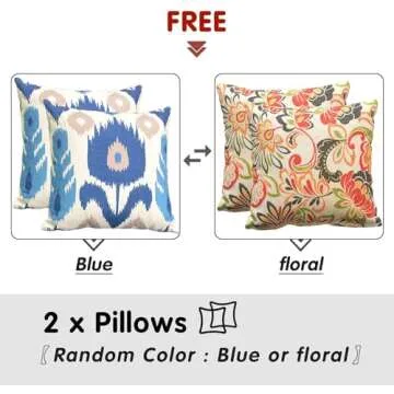 XIZZI 5 Pieces Outdoor Wicker Patio Furniture Set, All-Weather Rattan Conversation Set with Cushions, Ideal for Garden, Patio, or Backyard, Grey Wicker Denim Blue