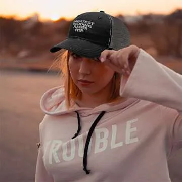 Richardson Trucker Mesh Hat Greatest Wedding Planner Ever Embroidery Cotton Dad Hats for Men & Women Snapback Black Charcoal
